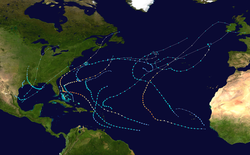 2019 Atlantic hurricane season summary map