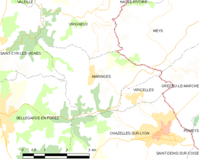 Poziția localității Maringes