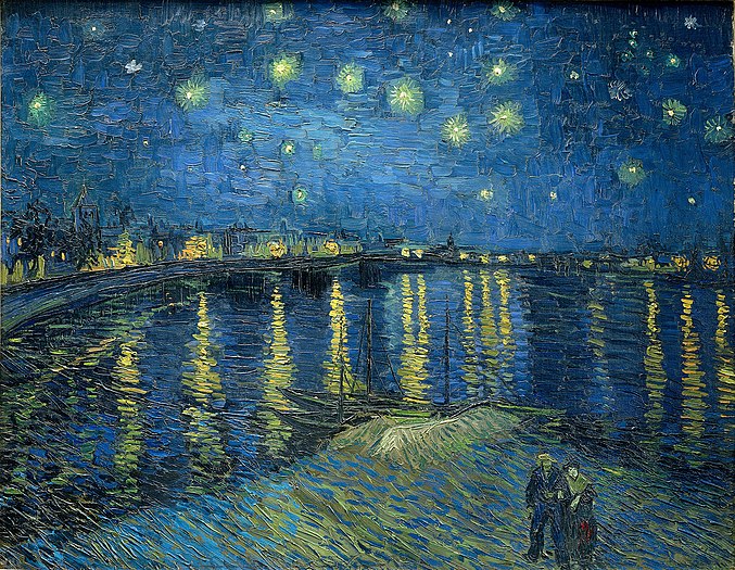 Starry Night Over the Rhône by Vincent van Gough - 1889. An example of Post-Impressionism.