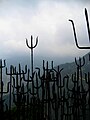 Tridents (trishula) brought as offerings to Guna Devi, near Dharamsala, Himachal Pradesh, India[35]