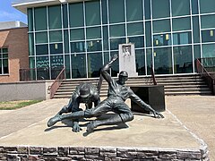 Ty Cobb Statue-Royston Public Library in Royston