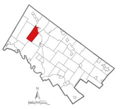 Location of Upper Frederick Township in Montgomery County