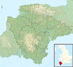 The location of Crazywell Pool in Devon