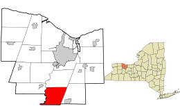 Location in Monroe County and the state of New York.