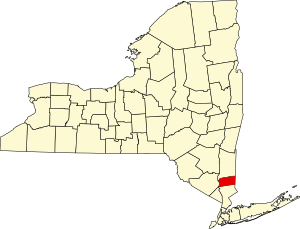 Map of New York highlighting Putnam County