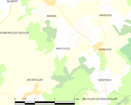 Mapa obce Halloville