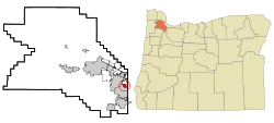 Location of Metzger, Oregon