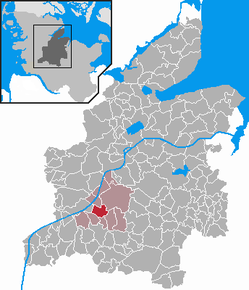 Poziția Hamweddel pe harta districtului Rendsburg-Eckernförde