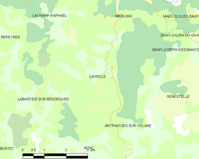 Poziția localității Laviolle