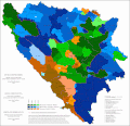 Vjerska struktura Bosne i Hercegovine po općinama u 2013. godini (detaljnije).