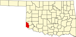 Karte von Harmon County innerhalb von Oklahoma