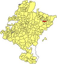 Localização do município de Sarriés em Navarra