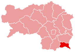 Distriktets läge i Steiermark