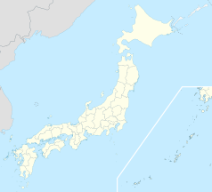 Mapa konturowa Japonii, na dole po lewej znajduje się punkt z opisem „Shimonoseki”