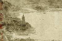 Paisaje de Xi Hu por Li Song (1190–1264)