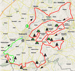 Routekaart van de Ronde van Vlaanderen 2015