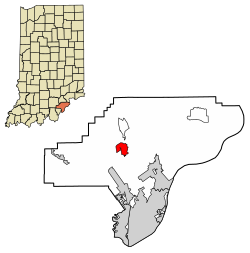 Location of Memphis in Clark County, Indiana.