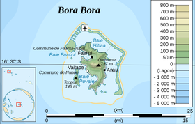 Carte topographique de Bora-Bora.