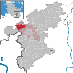 Elhelyezkedése Schleswig-Holstein térképén