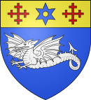 Représentation d'un blason dont l'élément principal est un dragon.