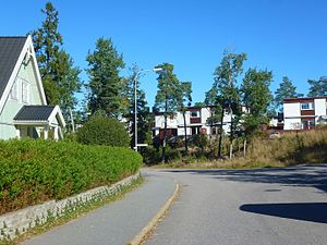 Äldre villabebyggelse vid Tellusvägen.