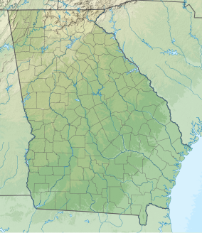 Map showing the location of Fort Frederica National Monument