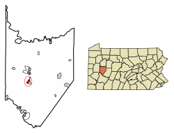 Location of Ford City in Armstrong County, Pennsylvania.