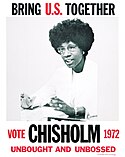 A poster for Shirley Chisholm's 1972 presidential campaign