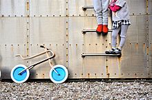 Wooden balance bicycle for children