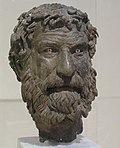 Sculpture of a bearded man's head