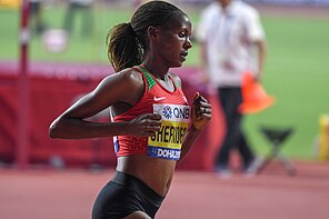 Beatrice Chepkoech bei den Weltmeisterschaften 2019 in Doha