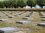 Flat grave markers.