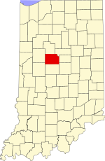 Map of Indiana highlighting Clinton County