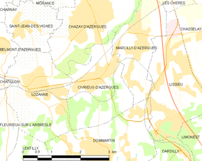 Poziția localității Civrieux-d'Azergues