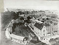 Sydney's first Tramways depot, corner of Pitt Street and what was then Gipps St West and Garden Road, looking SE across the Old Cemeteries towards Surry Hills. Eddy Avenue roughly follows Garden Road,[25] c. 1880.