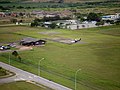 Heliportus parvus aeroportus in Urbe Paulistana, cum helicopterario post eum iacente.