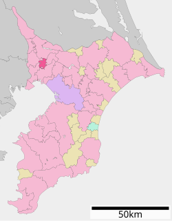 Location of Kamagaya in Chiba Prefecture