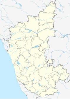 Mapa konturowa Karnataki, po lewej znajduje się punkt z opisem „Hubballi-Dharwad”