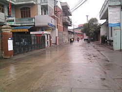 Street of Bat Trang commune, Gia Lam district, Hanoi on the morning of the Lunar New Year (2012).