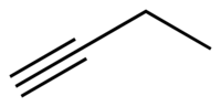 Structuurformule van 1-butyn