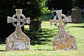 Gravestones in Lawshall churchyard.