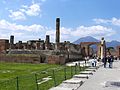 Image 35The Forum of Pompeii with Vesuvius in the distance (from Culture of Italy)