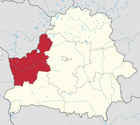 Localizarea Regiunii Grodno în Belarus.