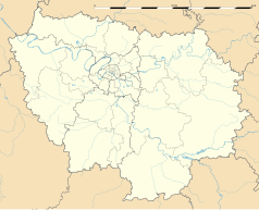 Mapa konturowa Île-de-France, na dole znajduje się punkt z opisem „Nanteau-sur-Essonne”