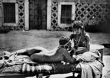 In the harem, Lehnert & Landrock postcard, 1900s-1910s