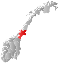 Localização de Trøndelag Setentrional na Noruega