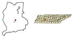 Location of Linden in Perry County, Tennessee.