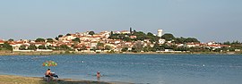 View of the town across the "Lac de la Raho"