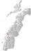 Lurøy markert med rødt på fylkeskartet