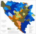 Lingvistička struktura Bosne i Hercegovine po općinama u 2013. godini (detaljnije).